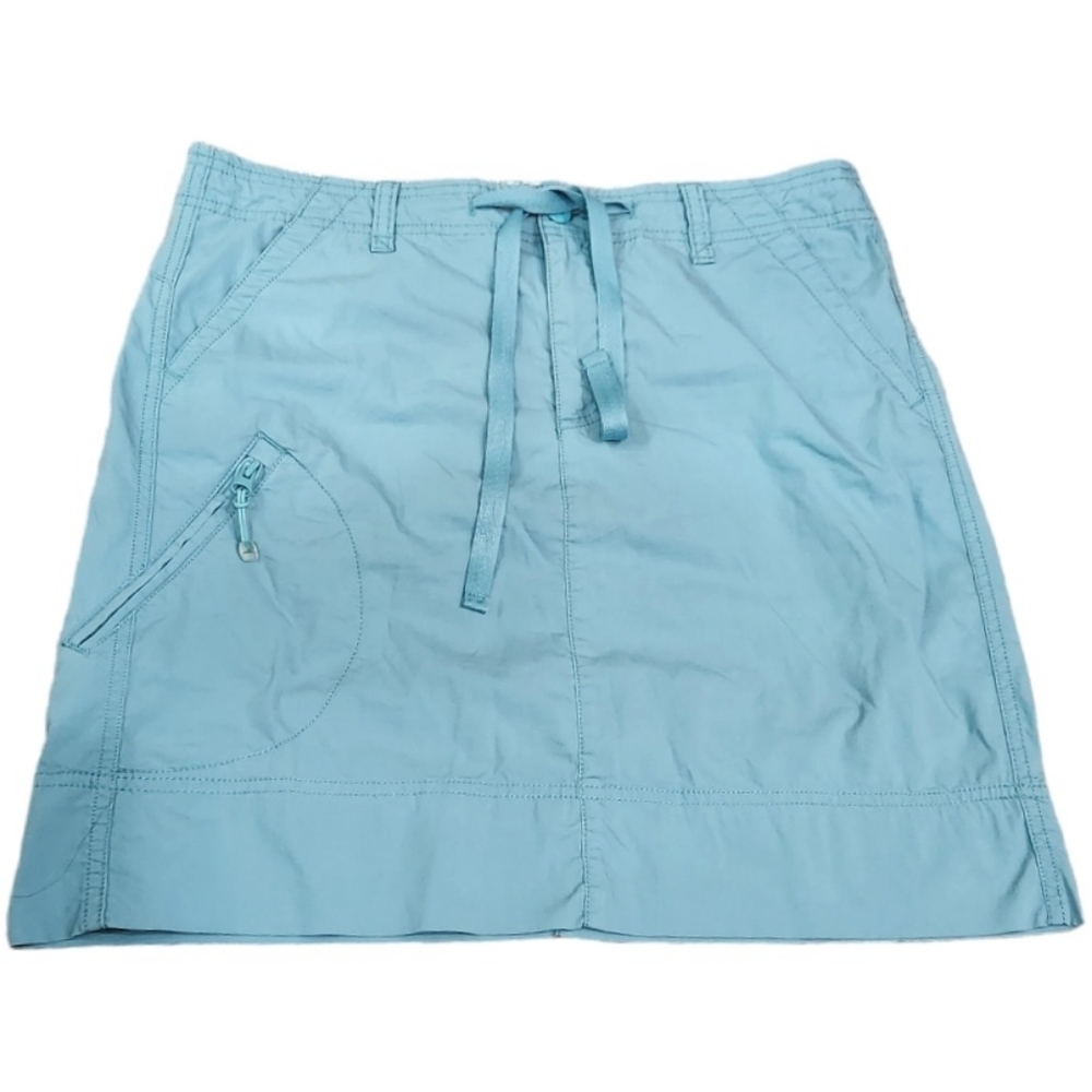 Eddie Bauer Womens Drawstring Knee Length Skirt Aqu Teal Mini Skirt 8